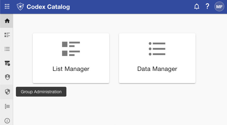 Group Administration sidebar
