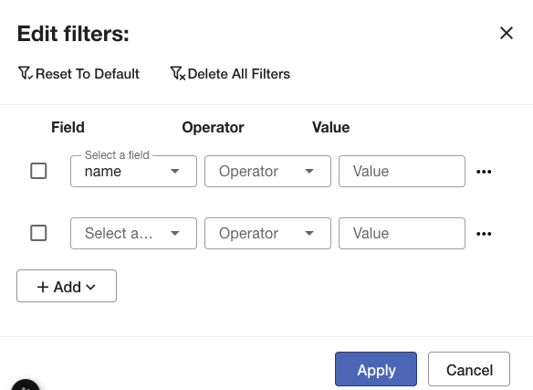 Apply filters