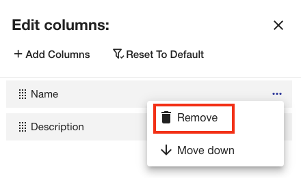 Remove columns
