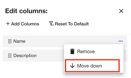 Move down